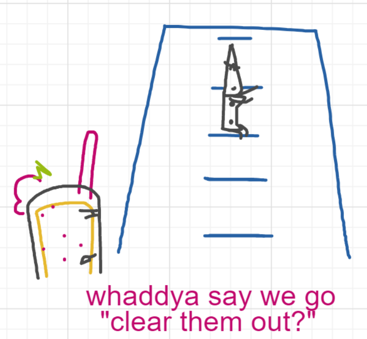 A panel from What's The Point, episode five of the Board Boards object show by Furretwalk/WalkingFurret.